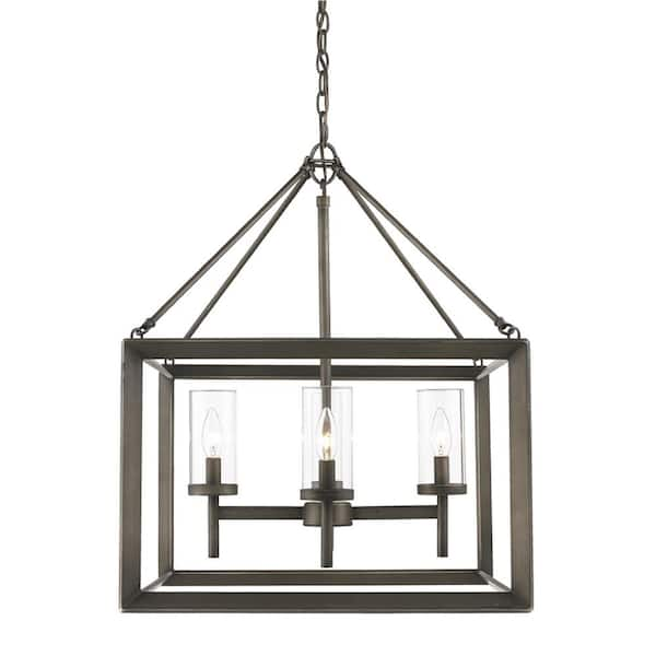 Golden Lighting Smyth Collection 4-Light Gunmetal Bronze Chandelier