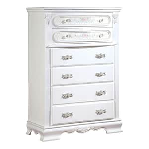Flora White Finish 6 36 in. Chest of Drawers
