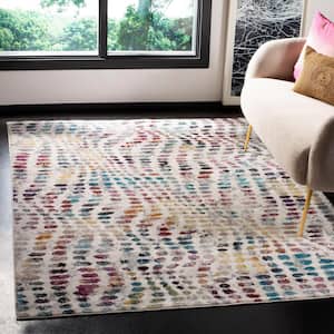 Aria Cream/Wine 6 ft. x 6 ft. Square Abstract Area Rug