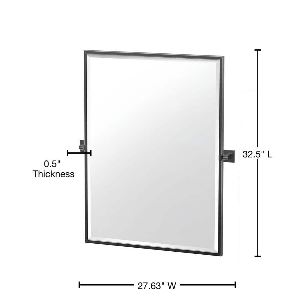 Elevate Classic Brass Framed Beveled Bathroom Vanity Mirror 32.5''