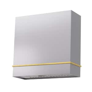 30 in. 600 CFM Ducted Wall Mount Range Hood with Push Control, LEDs and Charcoal Filter, in Stainless Steel with Gold