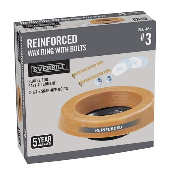 Everbilt Reinforced Toilet Wax Ring with Plastic Horn and Zinc-Plated  Toilet Bolts 004301-SP - The Home Depot