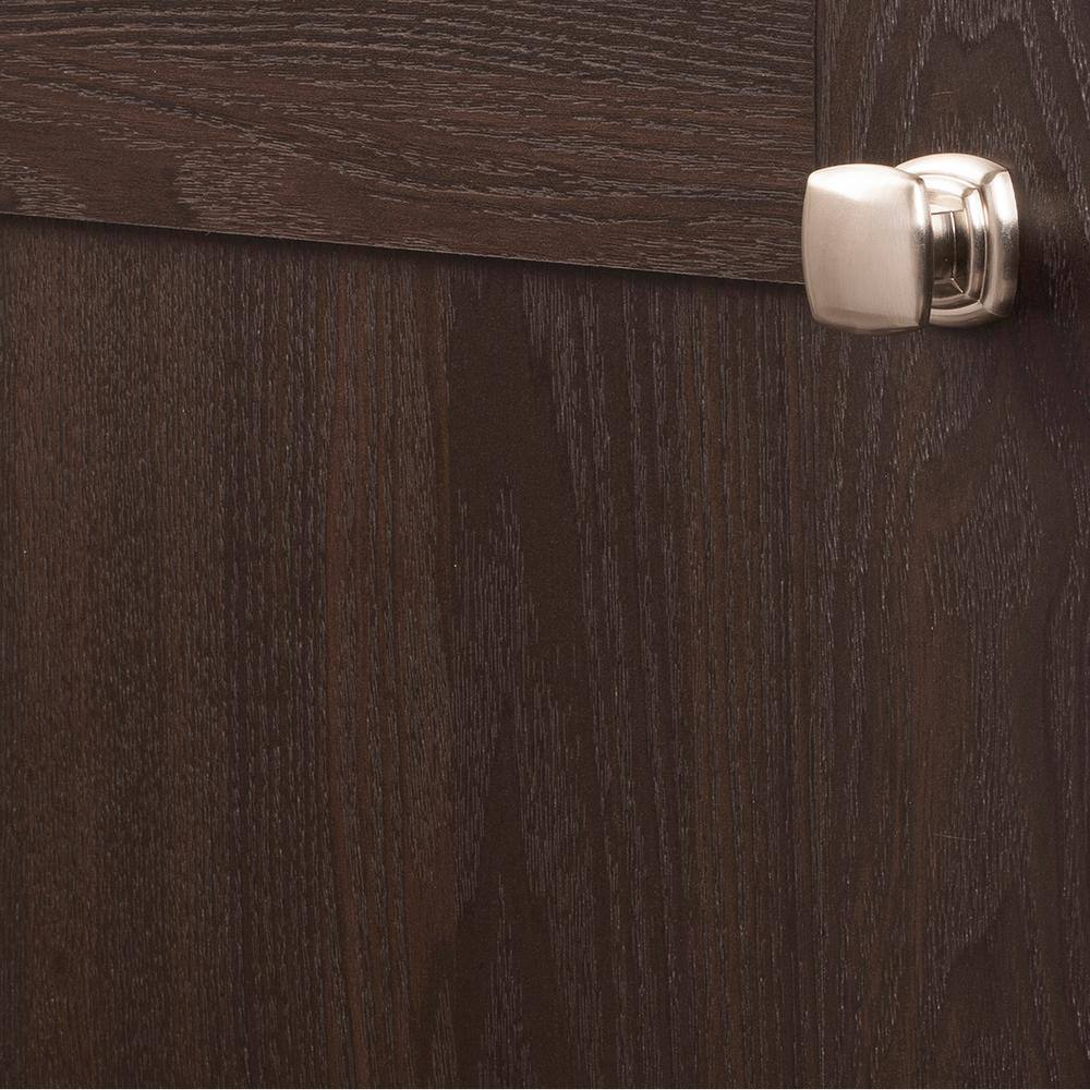 Satin Nickel Square Modern Cabinet Knob with Mounting Hardware