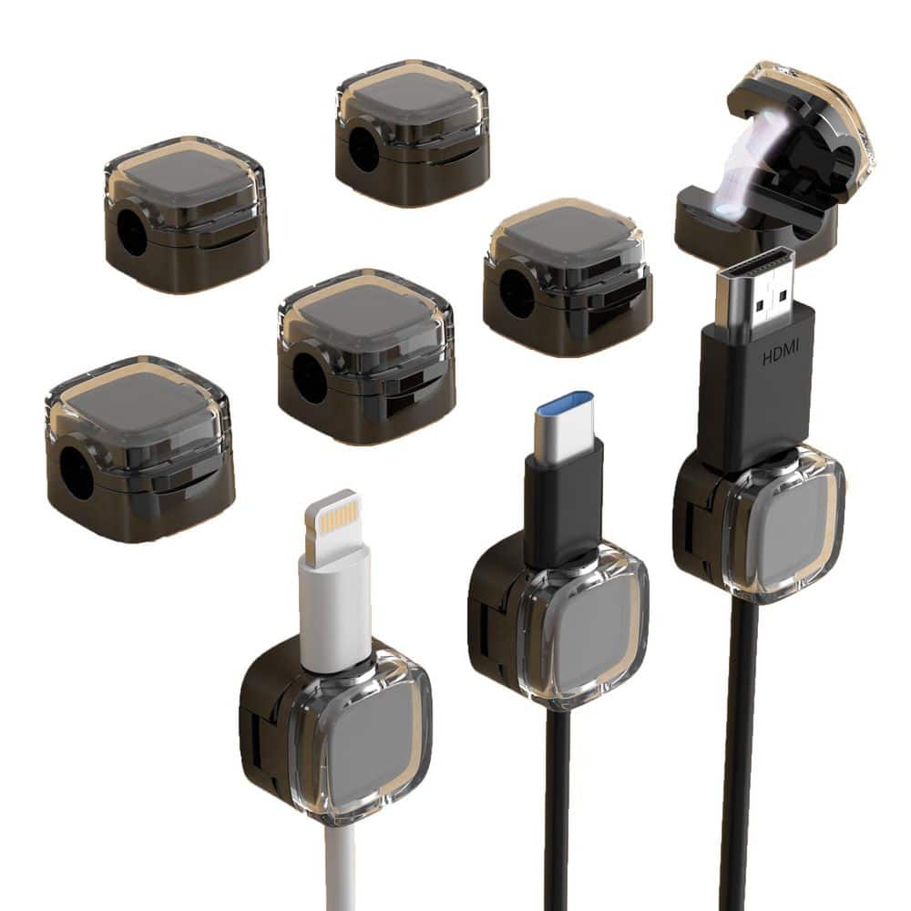 Black Crystal 9-Pack Magnetic Cable Clips, Adjustable Cord Holder for Under Desk Cable Management for Home Office Desk price history on PriceWatchPro