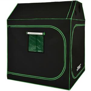 5 ft. x 5 ft. Black Grow Tent Roof Cube with Zipped Doors, Observation Windows and Vents