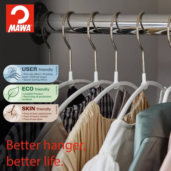 RESTON LLOYD Mawa 42ptu Euro Space-Saving Anti-Slip Steel Clothing Hanger, Set Of 12, Black