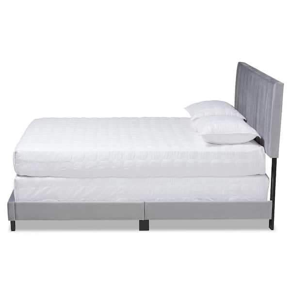 Baxton Studio Clare Grey and Black Queen Panel Bed 163 10502 HD