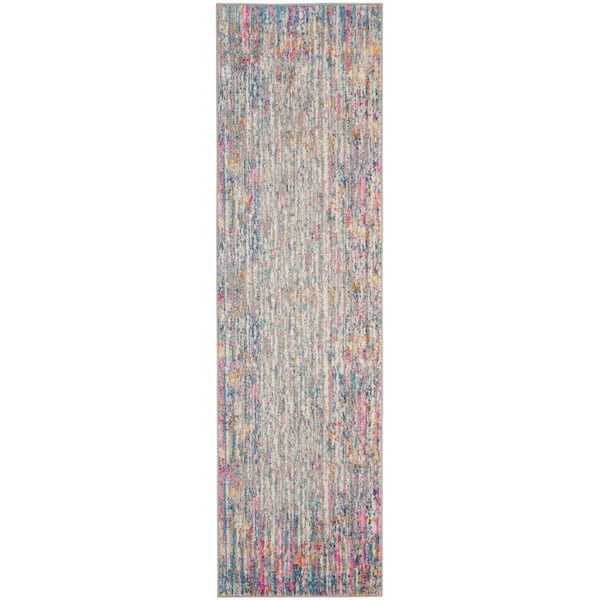 Nourison Passion Ivory/Multi 2 ft. x 8 ft. Abstract Geometric Contemporary Kitchen Runner Area Rug