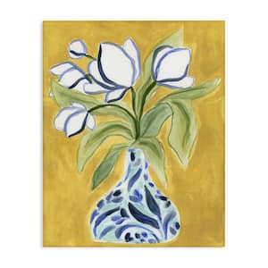 Bright Tulips in Vase by June Erica Vess Unframed Nature Graphic Art Print 40 in. x 30 in.