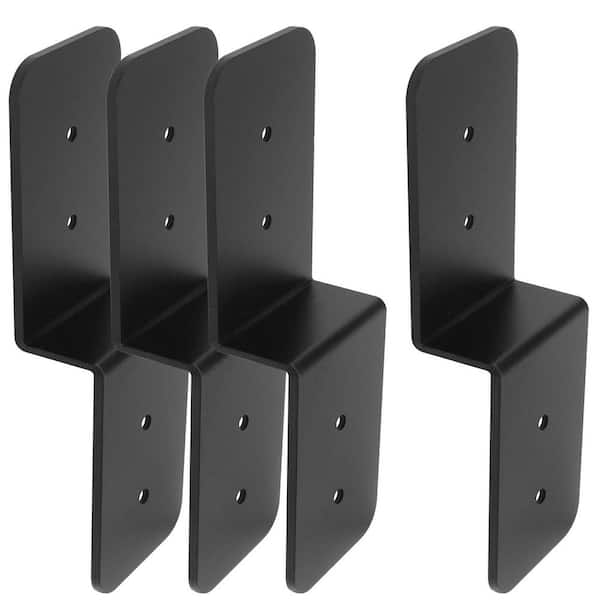 5 in. x 3 in. Black Deck Joist Tie, Steel Z Pergola Bracket Post to Beam Support, Anti-Rust and Anti-Corrosion, 4 Pcs