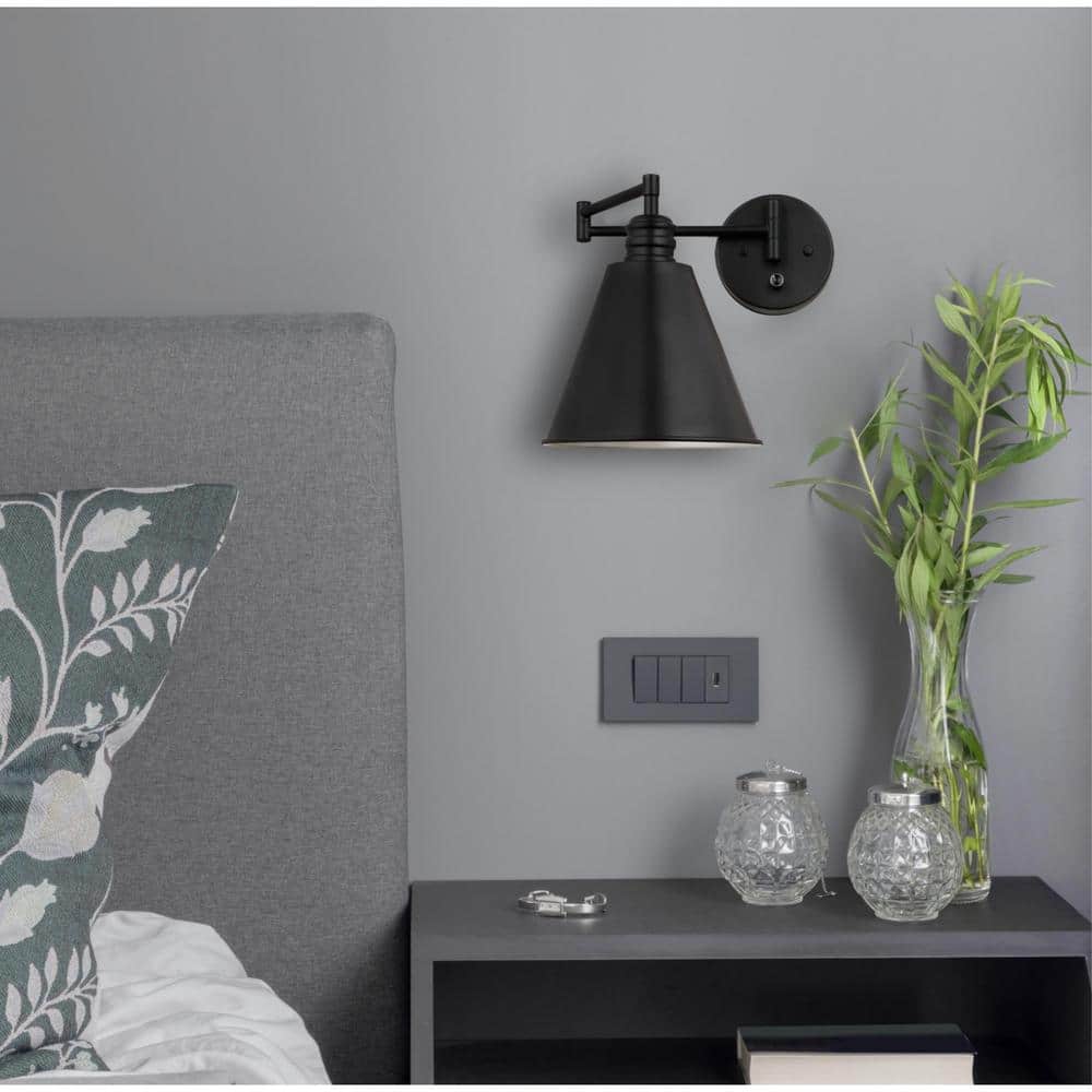 Matte Black 21.5" Swing Arm Wall Sconce