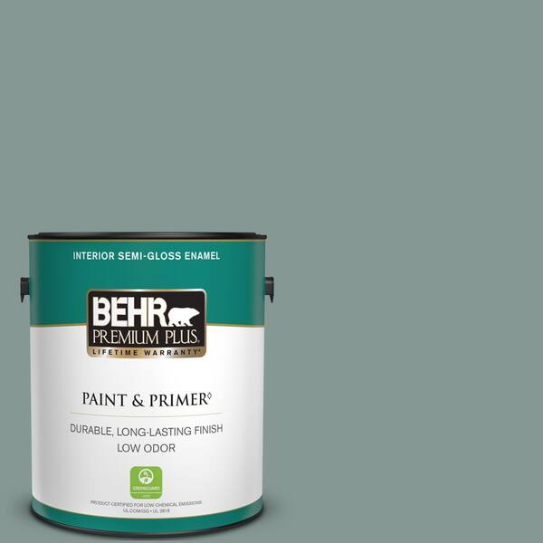 BEHR PREMIUM PLUS 1 gal. #T18-15 In The Moment Semi-Gloss Enamel Low Odor Interior Paint & Primer