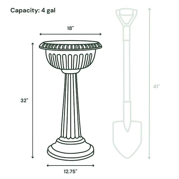 Bloem Grecian Urn Tall Pedestal Planter 32