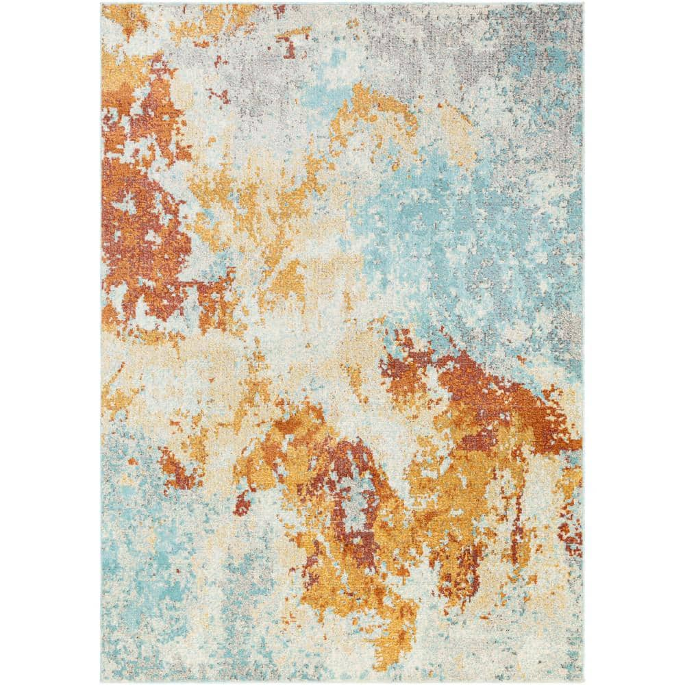 Artistic Weavers Eira Blue / Orange Area Rug 5'3 x 7'3