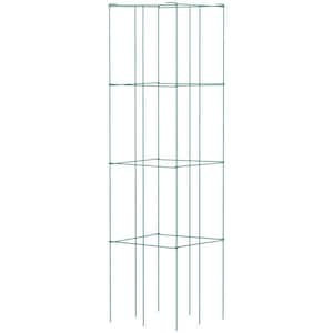 11.8 in.x 11.8 in. x 46.1 in.Tomato Cages, 10-Pack Square Plant Support Towers, PVC-Coated Steel for Climbing Vegetables