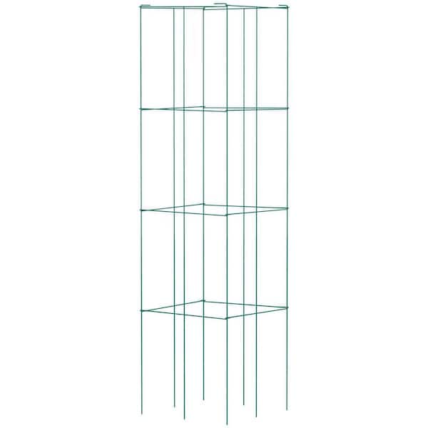 11.8 in.x 11.8 in. x 46.1 in.Tomato Cages, 10-Pack Square Plant Support Towers, PVC-Coated Steel for Climbing Vegetables