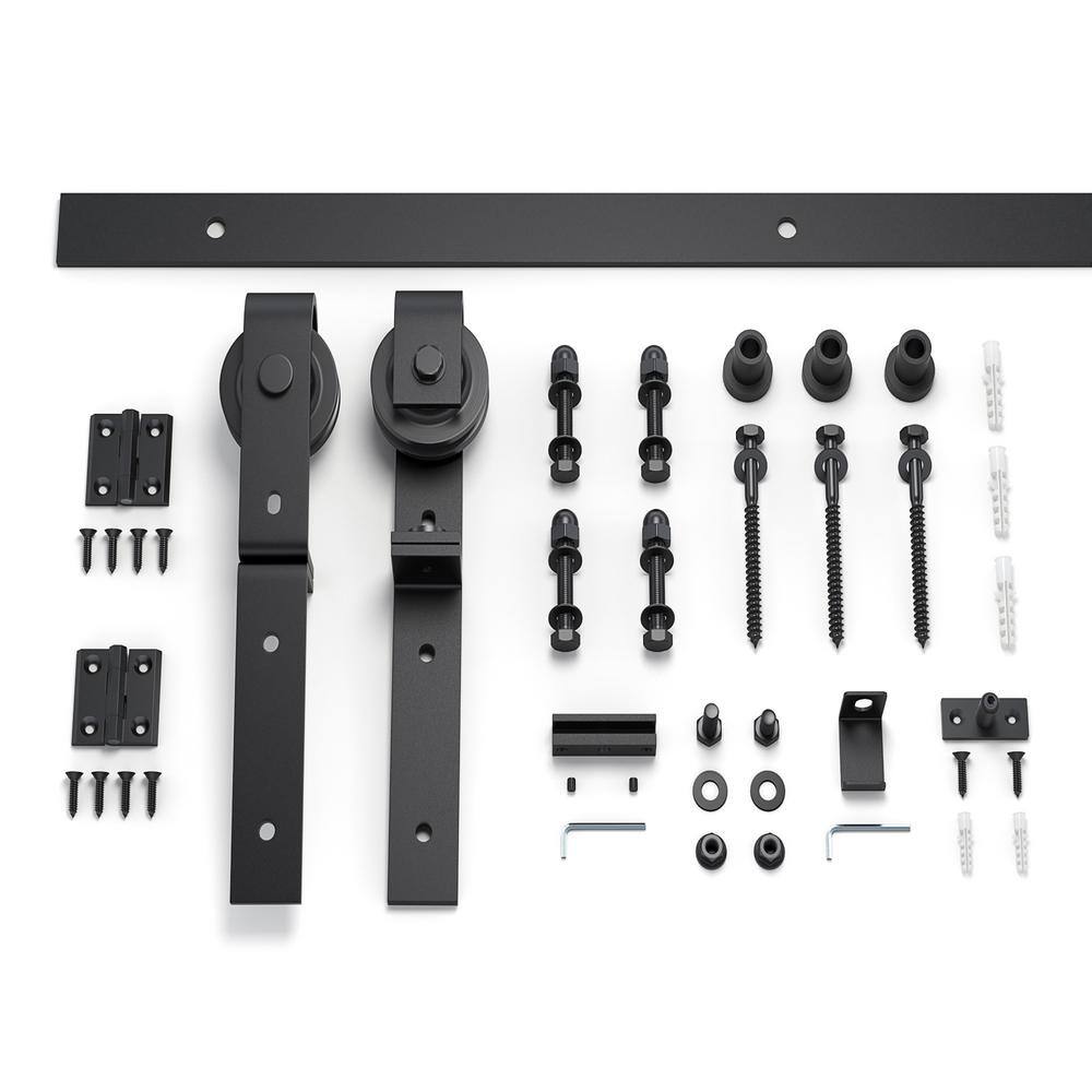 French Gray Solid Spruce Bi-Fold Barn Door with Hardware Kit