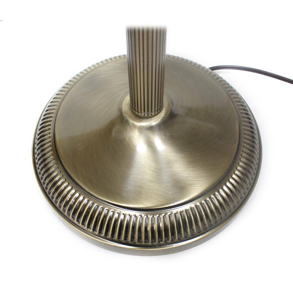 Antique Brass 3-Piece Lamp Set with White Bell Shades