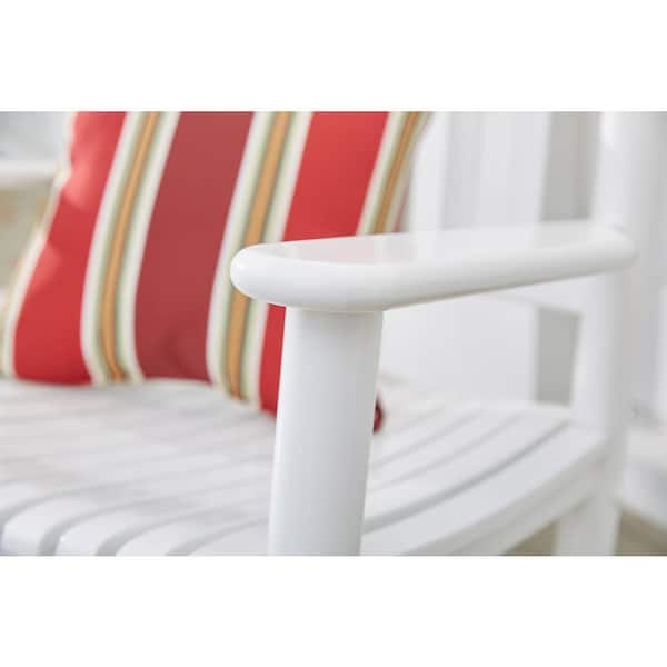 Hampton bay glossy white best sale wood outdoor rocking chair