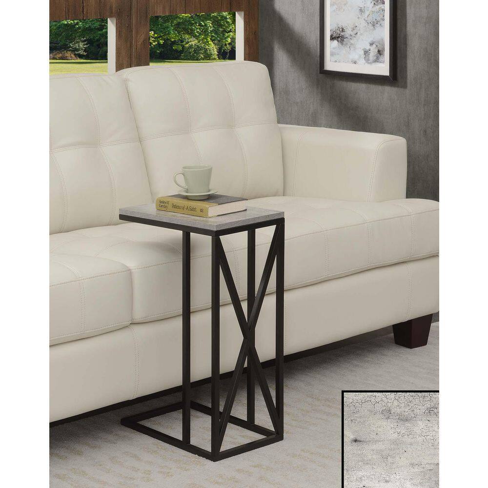 Tucson C 16'' Birch and Black Metal Frame C-Shape End Table
