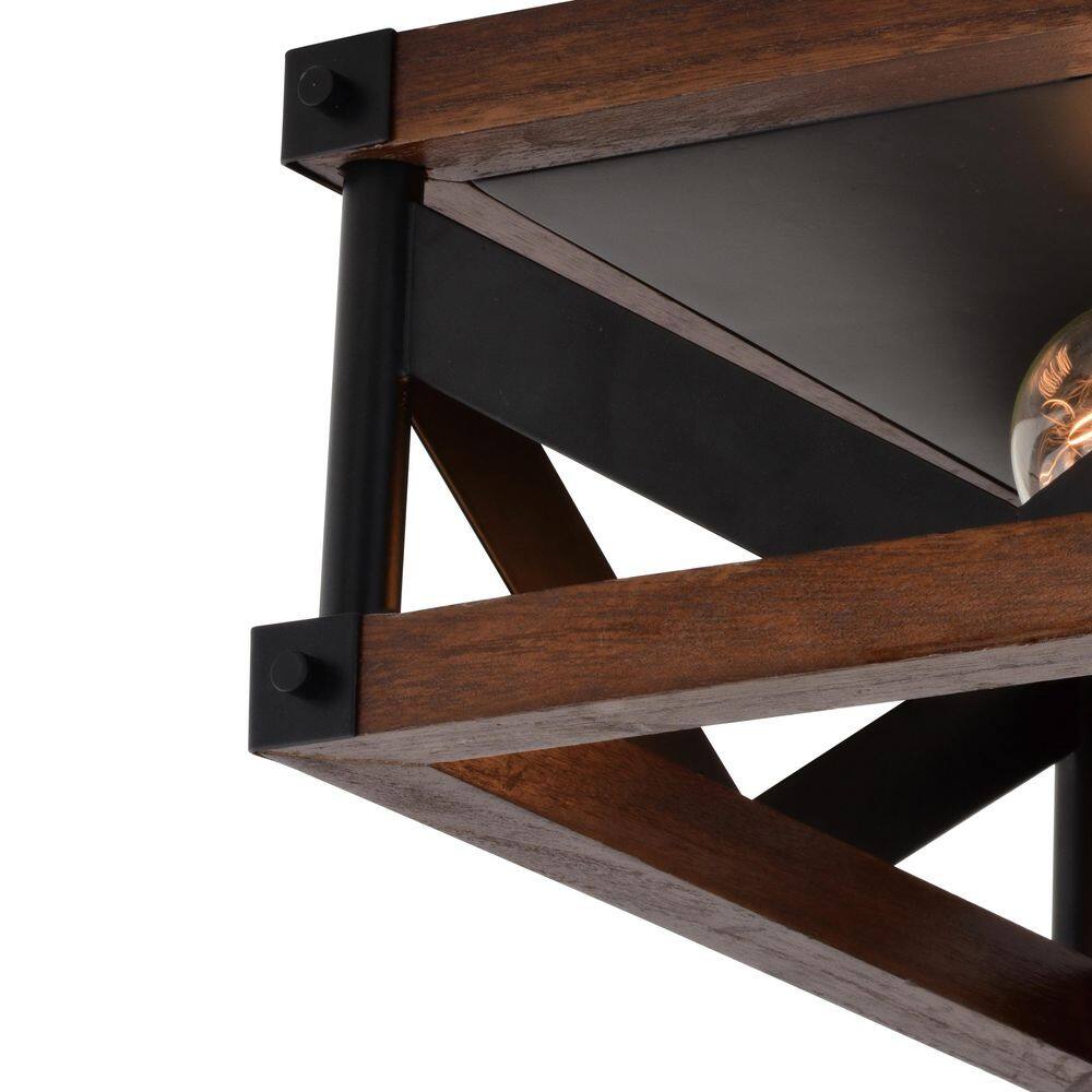 Wade 13-Inch Matte Black Glass Flush Mount Ceiling Light