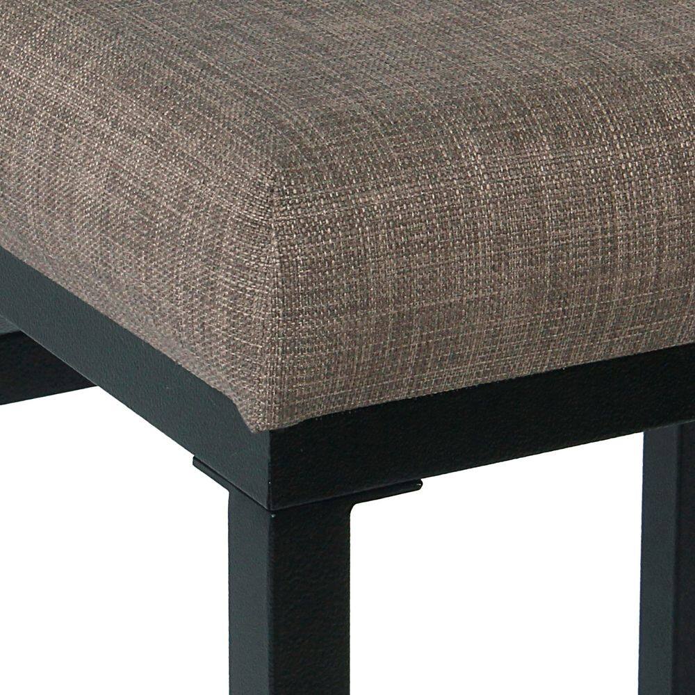 Backless Brown Wood and Metal Counter Stool