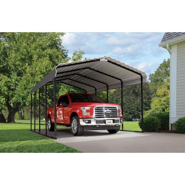 12 ft. x 20 ft. x 9 ft. Charcoal Carport