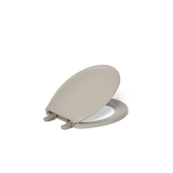 KOHLER Lustra Round Closed-Front Toilet Seat with Quick-Release Hinges in Sandbar