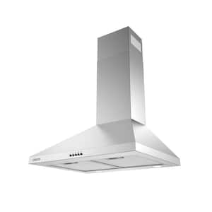 24 in. Convertible Wall Mounted Range Hood in Stainless Steel with 3-Speed Extraction