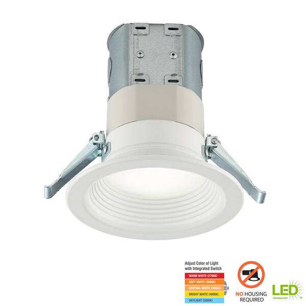 Commercial Electric Easy-Up 4 in. White Integrated LED Baffle Kit