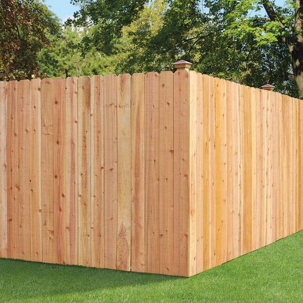 6 Ft H X 8 Ft W Western Red Cedar Dog Ear Fence Panel 138126 The Home Depot 6 Ft H X 8 Ft W Western Red Cedar Dog Ear Fence Panel 138126 The Home Depot