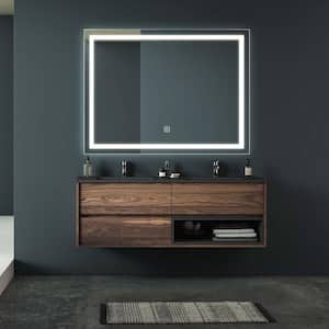 36 in W x 28 in H Rectangular Frameless Wall Mount Waterproof LED Bathroom Vanity Mirror with Defogging Memory Function