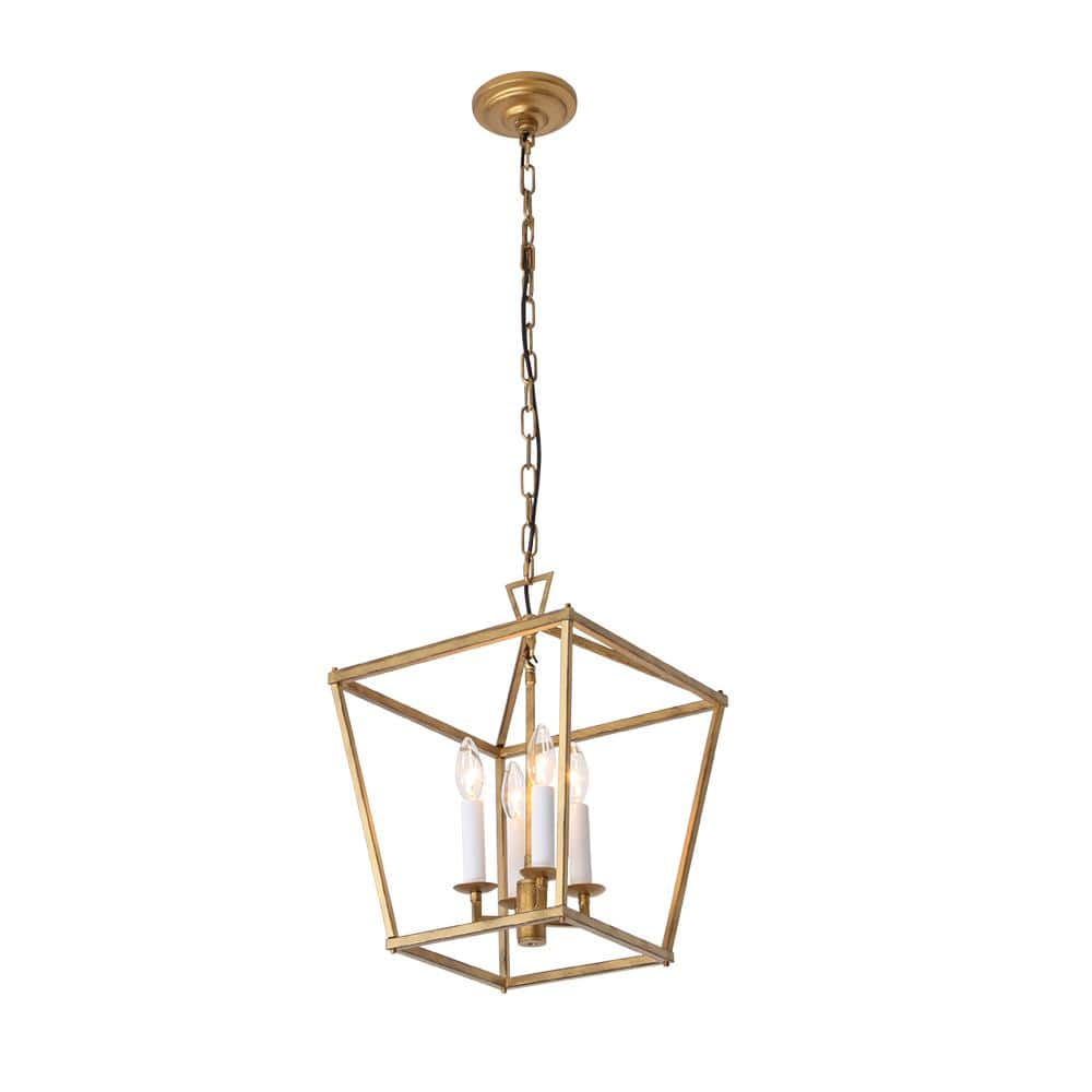 JC TOPA 4-Light Antique Bronze Metal Caged Chandelier BL202001 - The ...