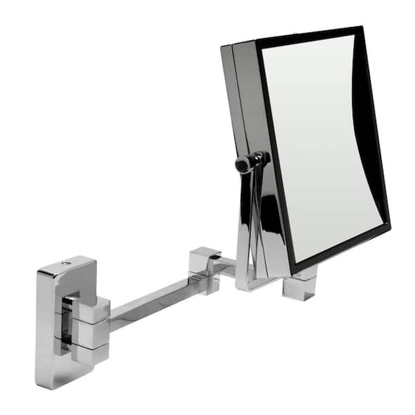 ALFI brand 8-in x 8-in Brushed Brass Double-Sided Magnifying Wall-Mounted Vanity Mirror ALFI brand 8-in x 8-in Brushed Brass Double-Sided Magnifying Wall-Mounted Vanity Mirror