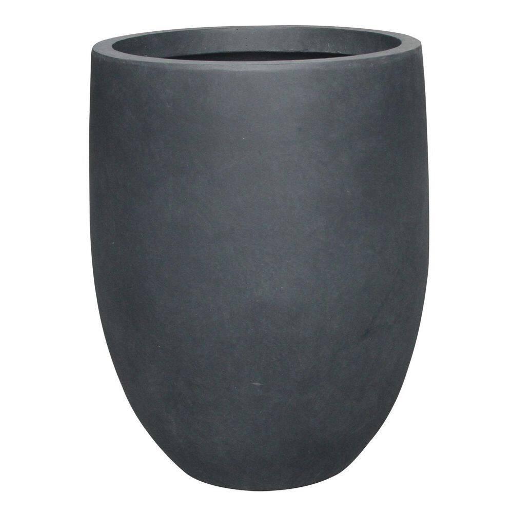 KANTE 21.7"H Charcoal Concrete Tall Planter with Drainage Plug for ...
