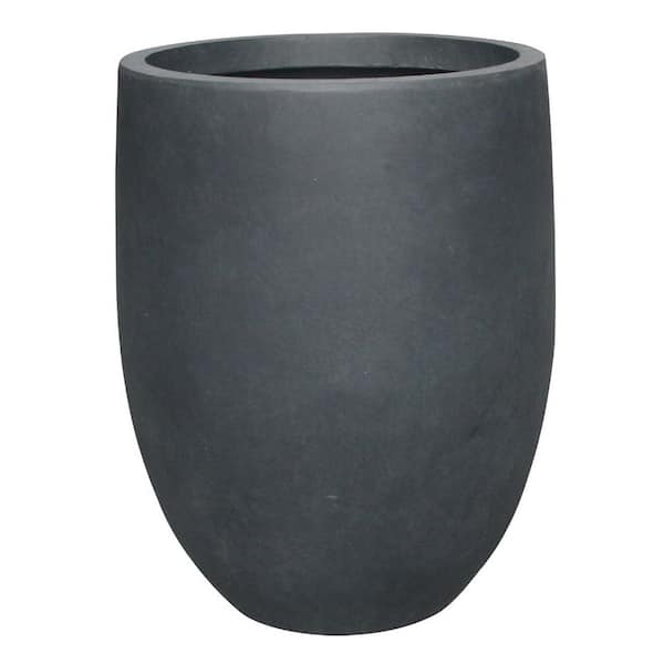 21.7"H Charcoal Concrete Tall Planter with Drainage Plug for Outdoor Indoor Garden