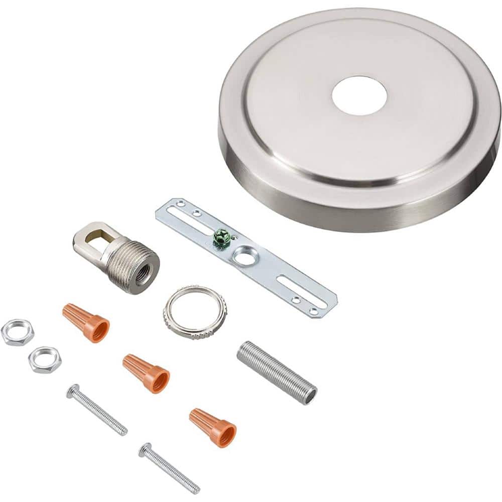 5-1/2 in. Dia w/Collar Loop & 1 in. Center Hole, Brushed Nickel Finish Tran