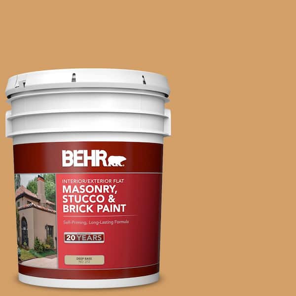 BEHR 5 gal. #MQ4-08 Golden Aura Flat Masonry, Stucco and Brick Interior/Exterior Paint