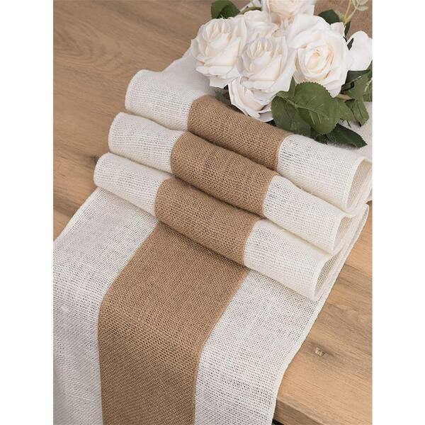 Rustic Wedding Decor ideas, burlap and Lace Table runner gold rose pet