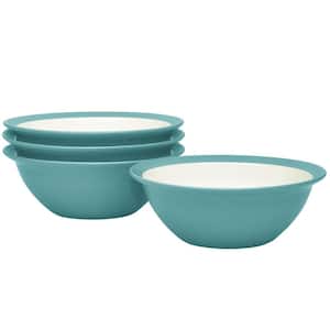 Colorwave Turquoise 7 in., 22 fl. oz. (Turquoise) Stoneware Curve Soup/Cereals, (Set of 4)