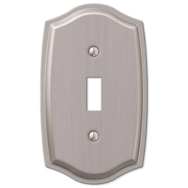 Hampton Bay Vineyard 1 Gang Toggle Steel Wall Plate - Brushed Nickel