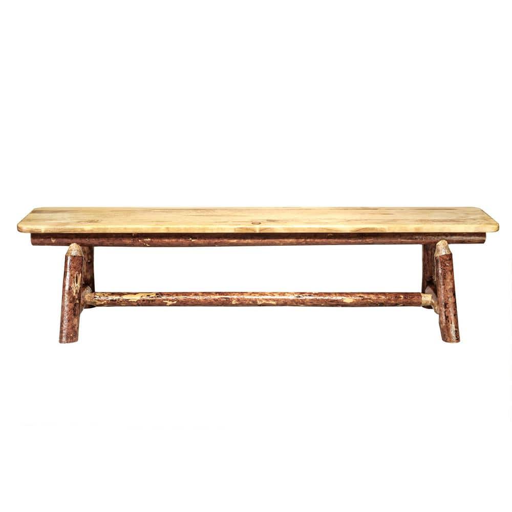 Rustic Glacier Country Solid Wood 6' Plank Bench