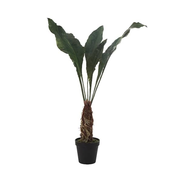 Storied Home Artificial Woven Roots Faux Tropical Plant with Pot