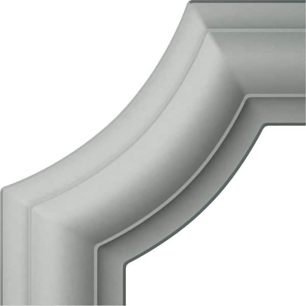 Ekena Millwork 4 in. x 1/2 in. x 4 in. Urethane Ashford Smooth Panel Moulding Corner (matches moulding PML01X00AS)