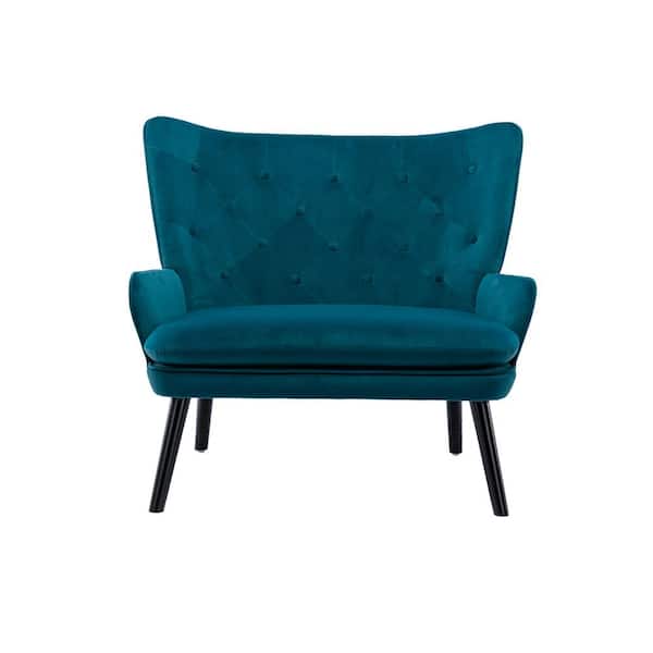 Z-joyee Accent 40.16 in. W Teal Polyester Tufted Arm Chair