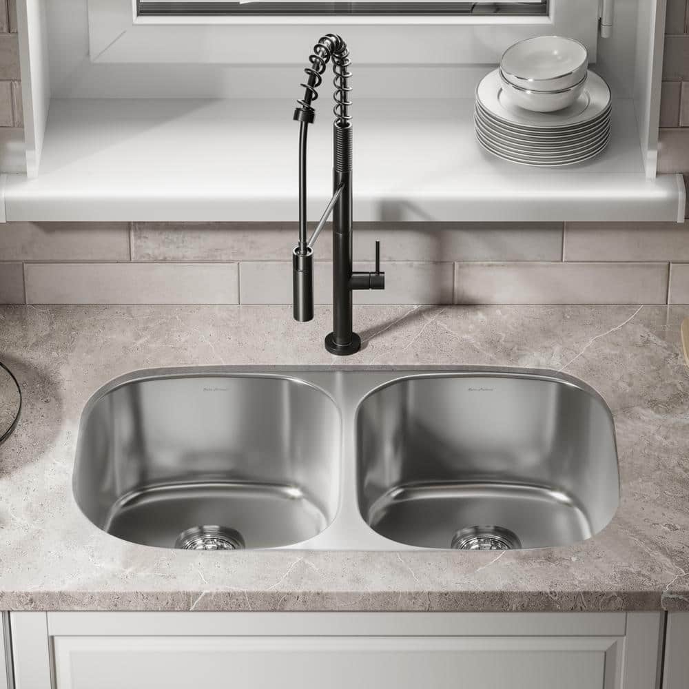 Toulouse 32 x 18 Stainless Steel Dual Basin Undermount Kitchen Sink