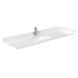 66 in. W x 22 in. D Cultured Marble Single Basin Vanity Top in Light-Vein Carrara with White Basin