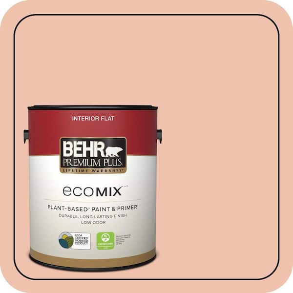 1 gal. #M180-3 Flamingo Feather Flat EcoMix Plant-Based Interior Paint & Primer