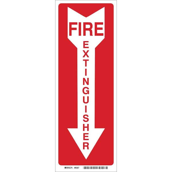 Brady 24 in. x 4 in. Fiberglass Fire Extinguisher with Arrow Sign
