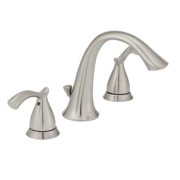 Glacier Bay Edgewood 8 in. Widespread Double-Handle High Arc Bathroom Faucet in Brushed Nickel